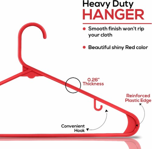 Red plastic clothes hangers discount