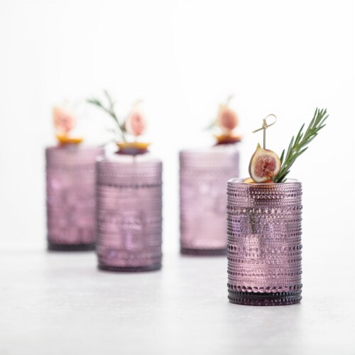 FORTESSA D&V Jupiter Iced Beverage Cocktail Glasses - 6 Pack - Purple Perspective: top