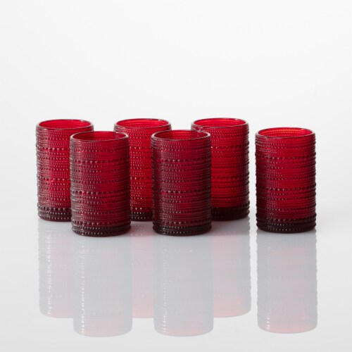 FORTESSA D&V Jupiter Iced Beverage Cocktail Glasses - 6 Pack - Red Perspective: top