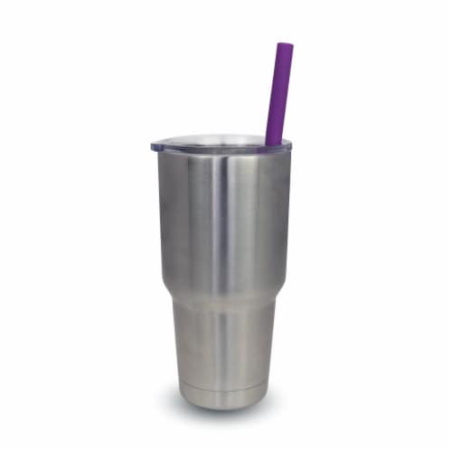 Grand Fusion Jumbo Size Silicone Shake Straws & Brush, Reusable 2-3ct packages Perspective: top