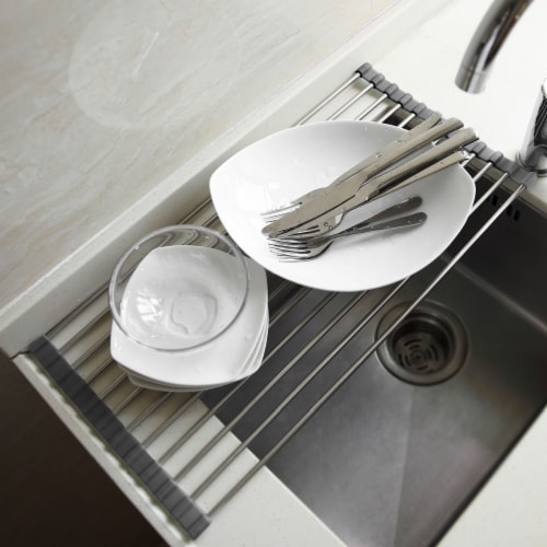 Grand Fusion Over the Sink Stainless Steel Dish Drying Rack Perspective: top