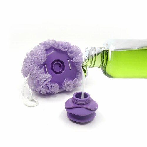 Grand Fusion Liquid Soap Dispensing Exfoliating Loofah 3 Pack Perspective: top
