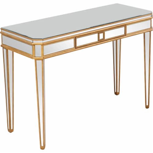 Camden Isle Finley 1 Drawer Mirrored Console Table Perspective: top