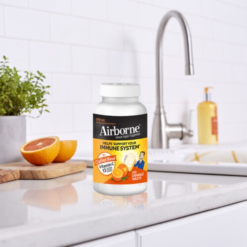Airborn®  Orange Citrus Chew Immune Support Supplement Perspective: top