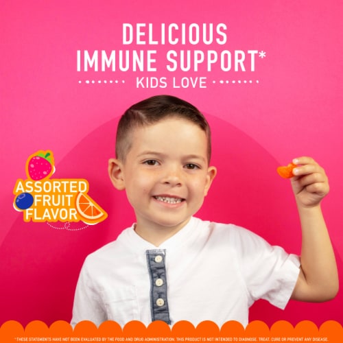 Airborne Kids Vitamin C E Zinc and Immune Supplement Assorted Fruit Gummies Perspective: top