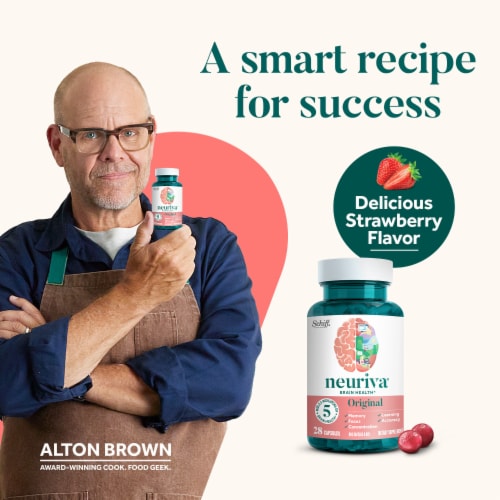 Neuriva Brain Performance Original Strawberry Gummies Perspective: top