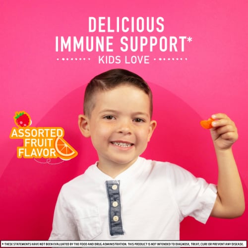 Airborne Kids Immune Support Assorted Fruit Flavor Gummies Perspective: top