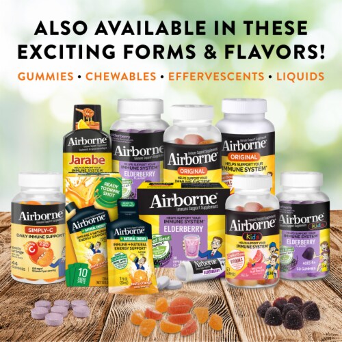 Airborne® Simply-C Zesty Orange Immune Support Tablets Perspective: top