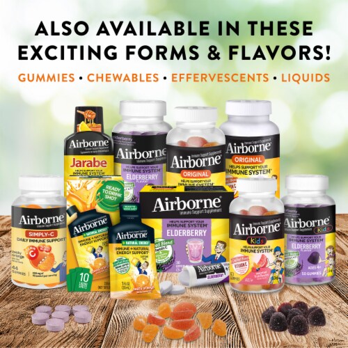 Airborne Advanced Immune Support Supplement Citrus Chewable Tablets Perspective: top