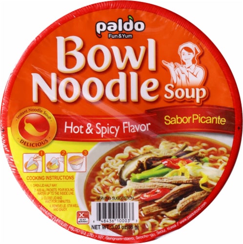 Paldo Hot & Spicy Noodle Bowl Perspective: top