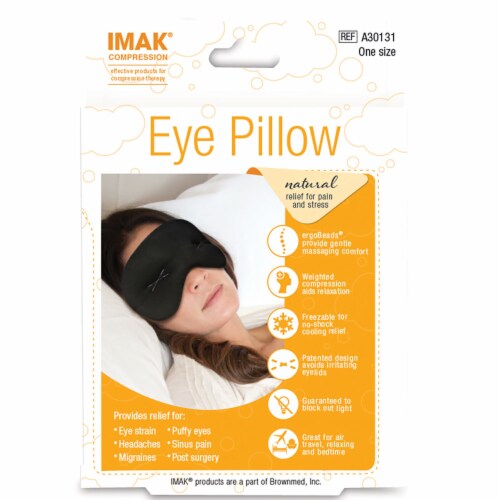 IMAK Eye Pillow Reusable Cotton / Elastic / ergoBeads Cold Therapy Mask Perspective: top