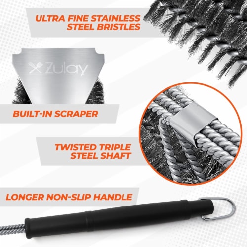 OVERGRILL Stainless Steel Grill Brush: Grill Cleaner for Outdoor