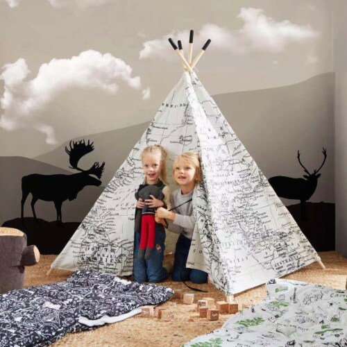 Wonder&Wise Around the World Indoor Childrens Kids Foldable Play Teepee Tent Perspective: top