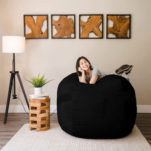 Big Joe Fuf Large Shredded Foam Beanbag Chair with Removable Cover