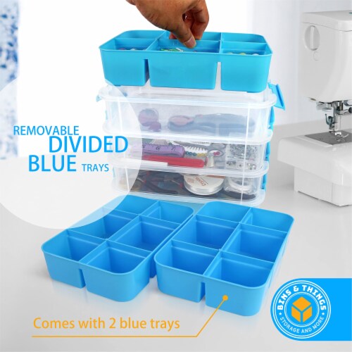 Bins  Things 4 Trays Light Blue Craft Organizers & Storage Box Perspective: top