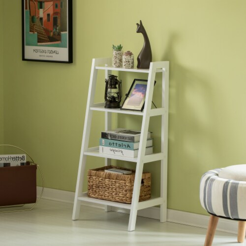 White 4 tier discount ladder shelf