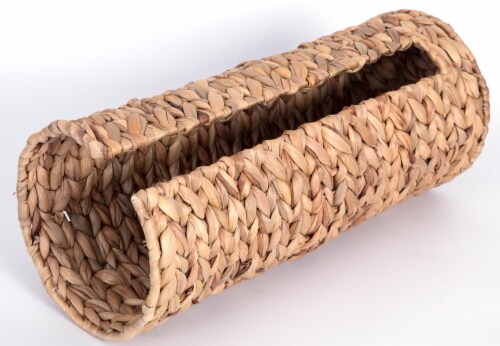 Wicker Water Hyacinth Tall Toilet Tissue Paper Holder for 4 wide rolls Perspective: top