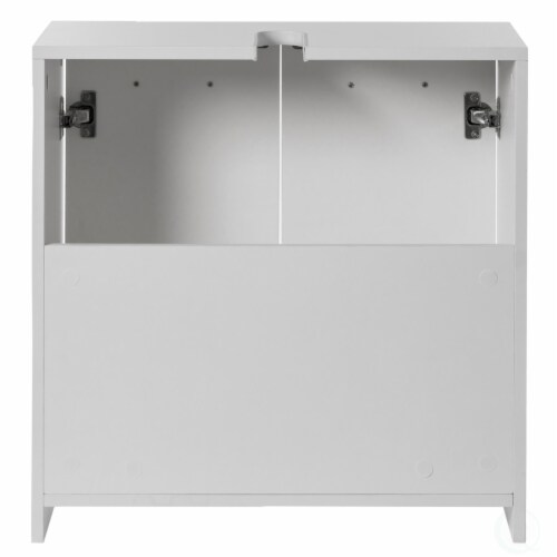 Sink Base Bathroom Vanity Cabinet 2-Door Organizer, Kitchen Storage Cabinet, White Perspective: top