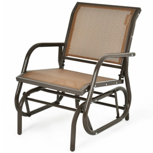 2PCS Patio Swing Glider Chair Single Rocking Chair Yard Outdoor