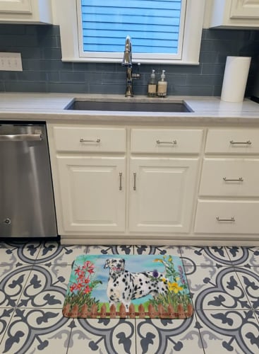 Carolines Treasures  CK1215RUG Dalmatian Spring Machine Washable Memory Foam Mat Perspective: top