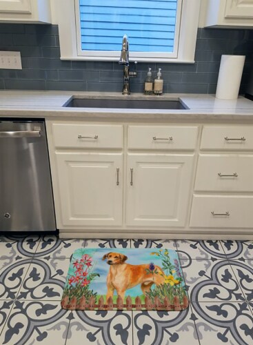 Carolines Treasures  CK1238RUG Rhodesian Ridgeback Spring Machine Washable Memor Perspective: top