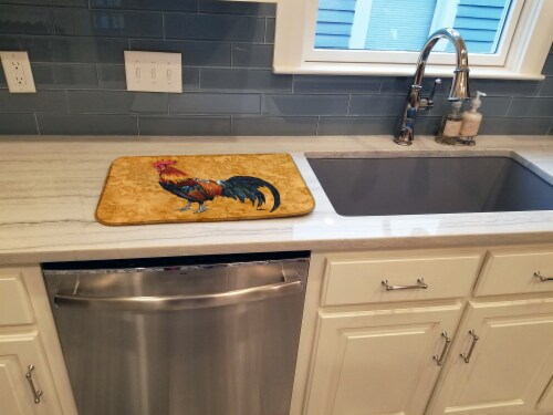 Carolines Treasures 8651DDM Rooster Dish Drying Mat Perspective: top
