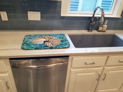 Carolines Treasures BB5368DDM Sea Shell and Water Dish Drying Mat Perspective: top