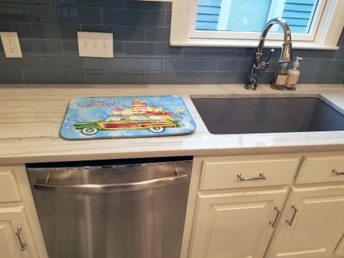Carolines Treasures CK2419DDM Merry Christmas Schnauzer #2 Dish Drying Mat Perspective: top