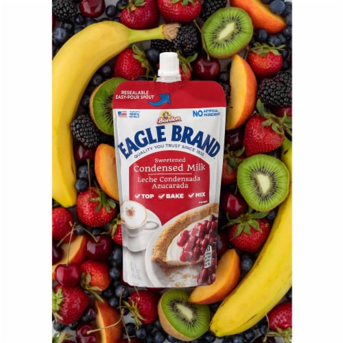 Eagle Brand Sweetened Condensed Milk Pouch Perspective: top