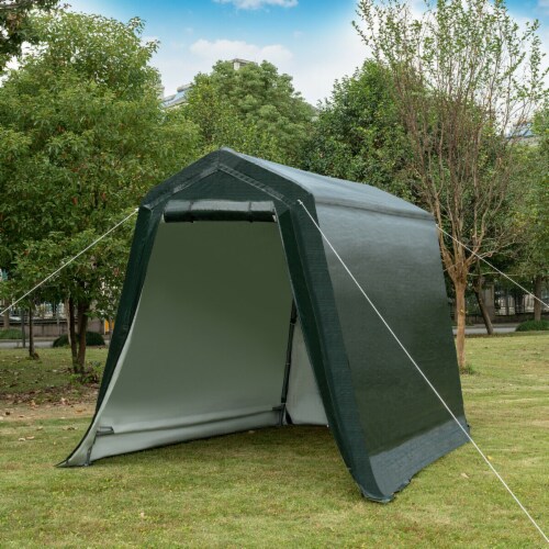 6'x8' Patio Tent Carport Storage Shelter Shed Car Canopy Heavy Duty Green Perspective: top