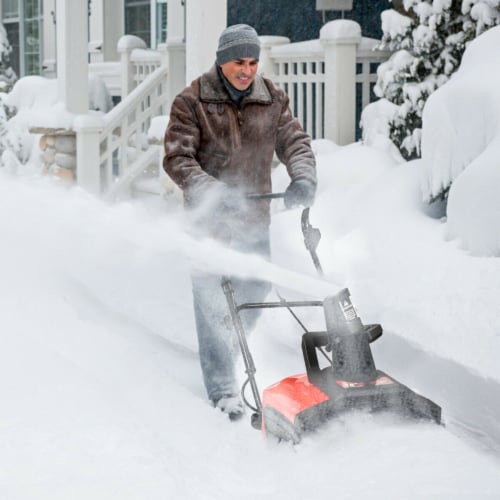 18 15 Amp Electric Snow Thrower Corded Snow Blower Driveway Patio Perspective: top