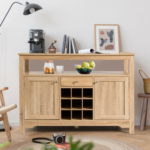 Buffet Server Wine Cabinet Console Table Dining Room Natural 1 unit Fred Meyer
