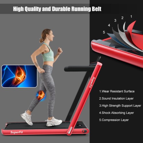 SuperFit 2.25HP 2 in 1 Dual Display Folding Treadmill Jogging