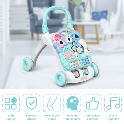 Baby Sit-to-Stand Learning Walker Toddler Activity Center Musical Toy w/ Lights Perspective: top