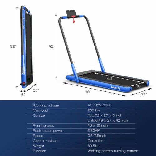 Superfit 2.25 hp 2 in 1 2025 foldable under desk treadmill remote control reviews