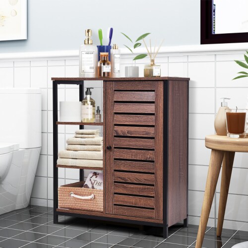Costway Industrial Bathroom Storage Cabinet Free Standing Cabinet