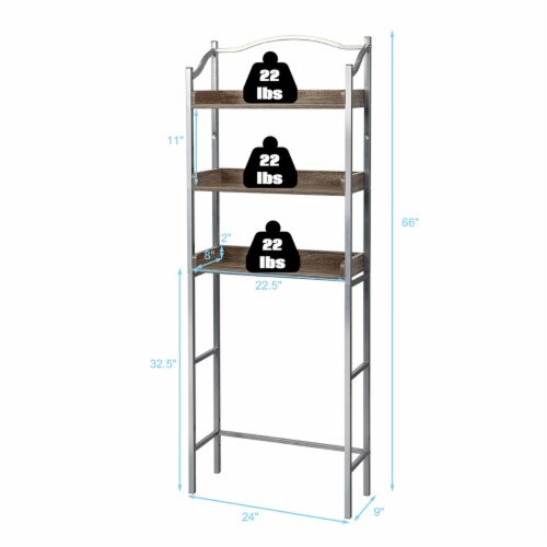 3-Tier Bathroom Spacesaver Storage Rack Perspective: top