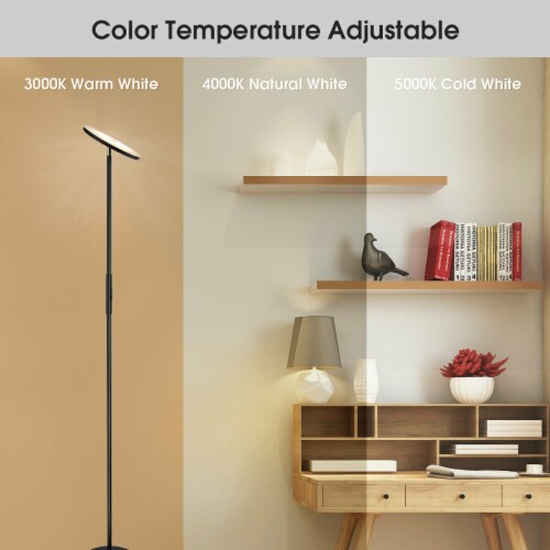 Gymax Standing Sky LED Light Modern Dimmable Torchiere Touch Control Bedroom Office Perspective: top