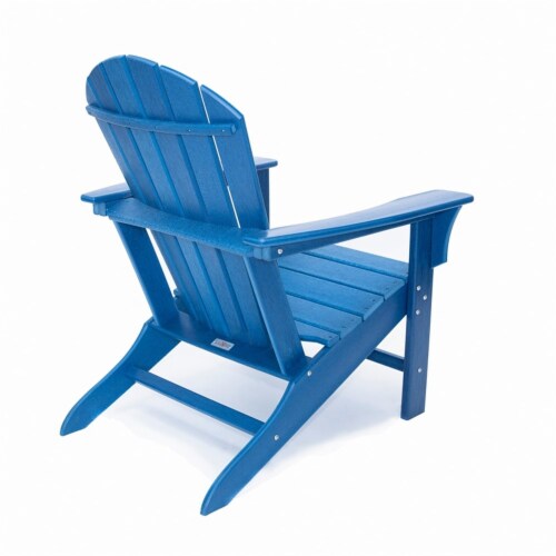Hampton Navy Poly Outdoor Patio Adirondack Chair and Table Set Perspective: top