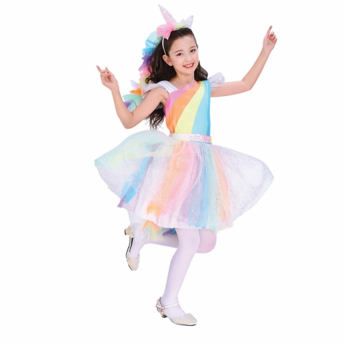 Rainbow Unicorn Youth Size 4-6 Halloween Costume Perspective: top