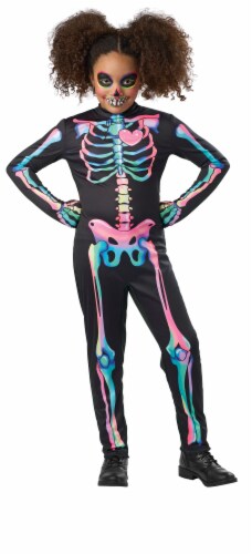 Seasons Youth Size 8-10 Rainbow Skeleton Costume Perspective: top