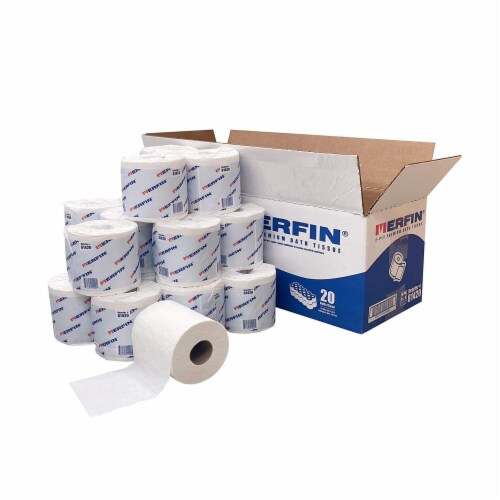 Merfin Premium 2 Ply Bathroom Tissue Toilet Paper, 20 Pack, 500 Sheets ...