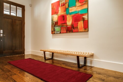 Feizy Rugs Deep/Bright Red Luna Hand Woven Marled Wool Runner Rug Perspective: top