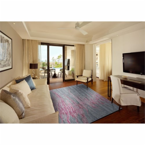 Feizy Cosmo 7'3  x 9'3  Luxe Reversible Abstract Fabric Rug in Persian Red/Gray Perspective: top