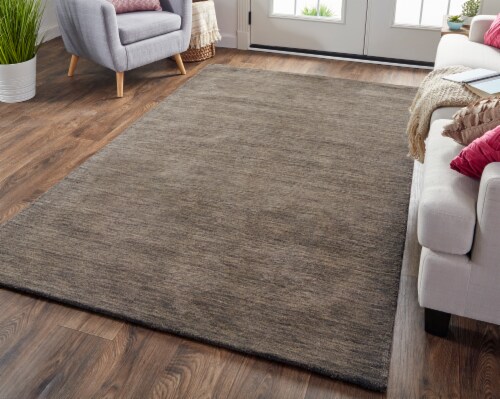 Feizy Rugs Charcoal Gray Luna Hand Woven Marled Wool Accent Rug Perspective: top