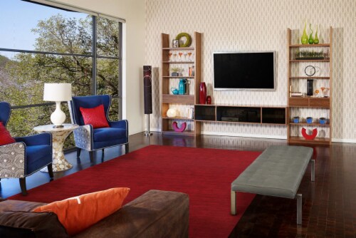 Feizy Rugs Deep/Bright Red Luna Hand Woven Marled Wool Accent Rug Perspective: top