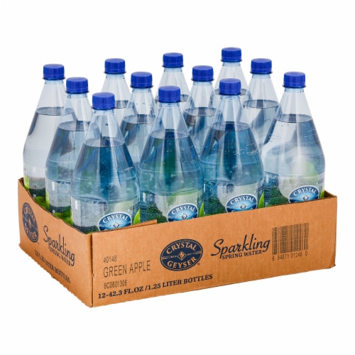Crystal Geyser™ Sparkling Spring Water - Green Apple Perspective: top