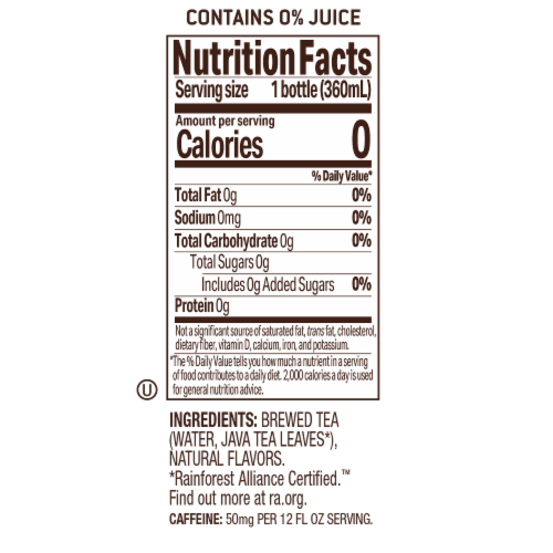 Tejava™ Tea Unsweetened Black Tea - Lemon Perspective: top
