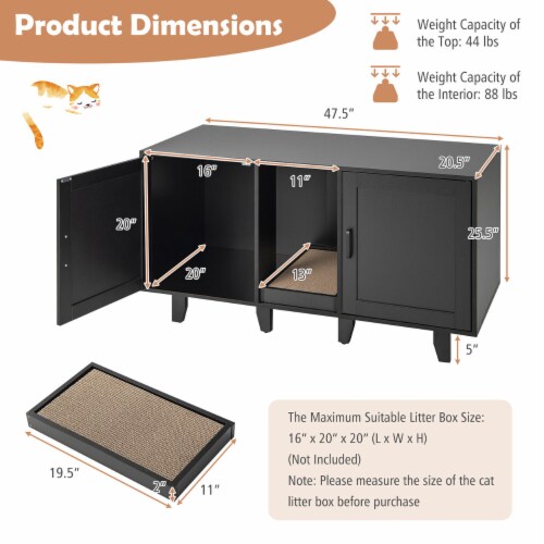 Two litter box cabinet cheap