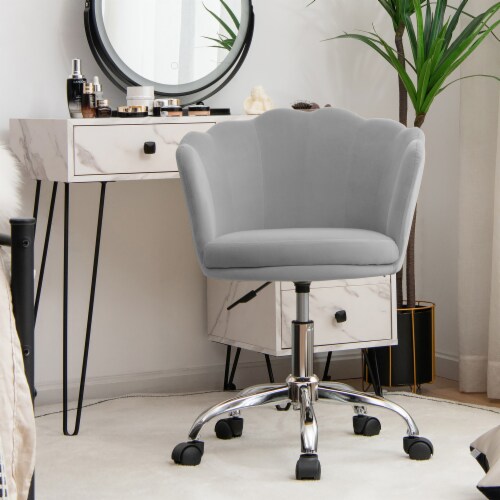 Costway Velvet Petal Shell Office Chair Adjustable Swivel Accent